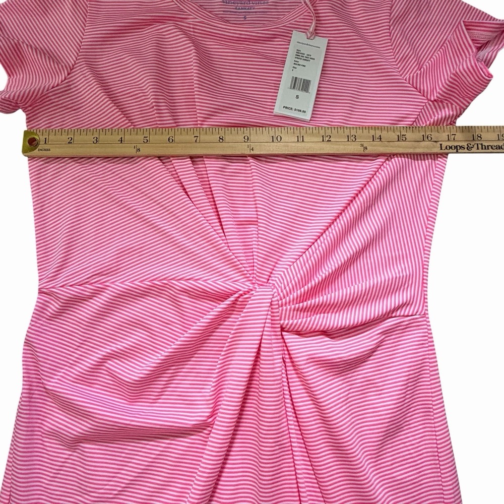Vineyard Vines Dress Womens S PInk Striped Sankaty Twist Coastal Nautical UPF - Picture 4 of 8